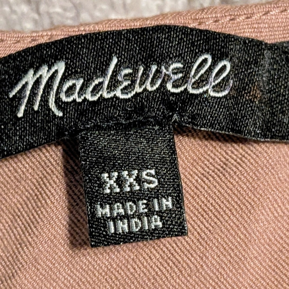 Madewell Mauve Crossover Tulip Open BackTop XXS Textured Cupro Blouse NWOT $88 - Picture 4 of 9